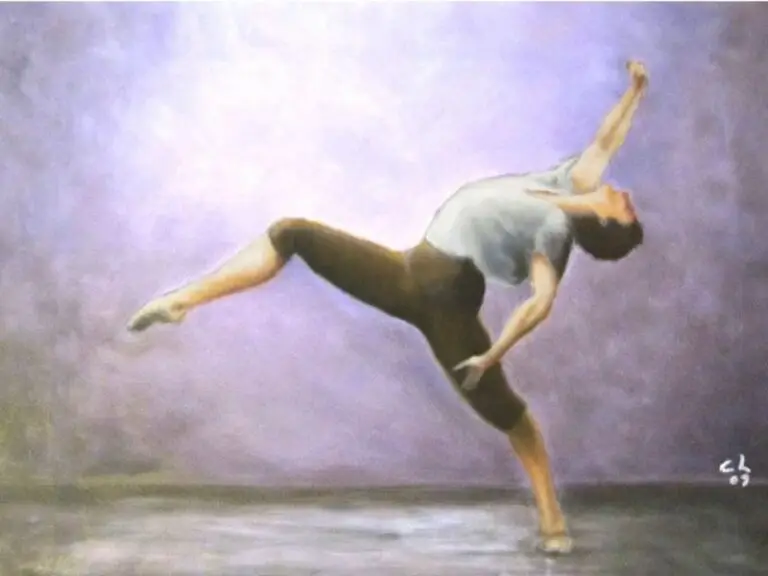 Ein Ölgemälde zeigt einen Balletttänzer. Hier wird ganzheitliche Schmerztherapie in Hamburg symbolisiert.